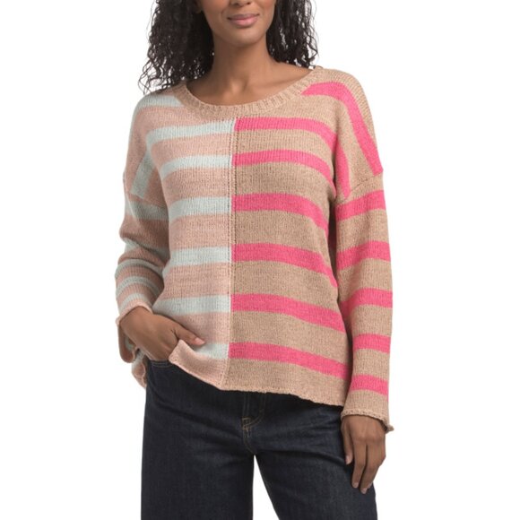 WISHLIST Ballet Two Toned Mixed Striped Sweater - Picture 1 of 2